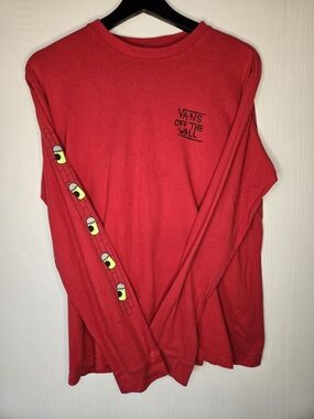 Vans Red Long Sleeve Tee with Graphic